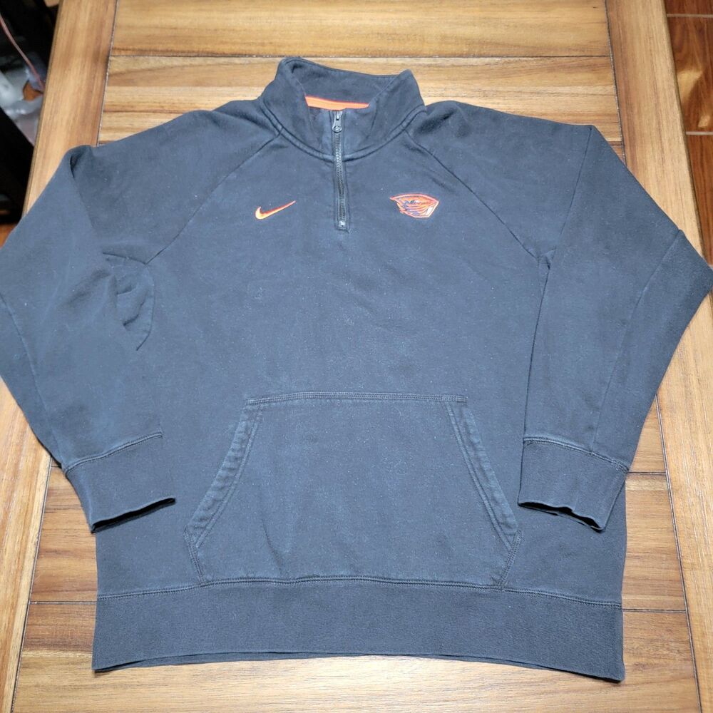 Nike Oregon State LS Quarter Zip Dark Blue Unisex Pullover - Size Large